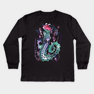 Shy seahorse Kids Long Sleeve T-Shirt